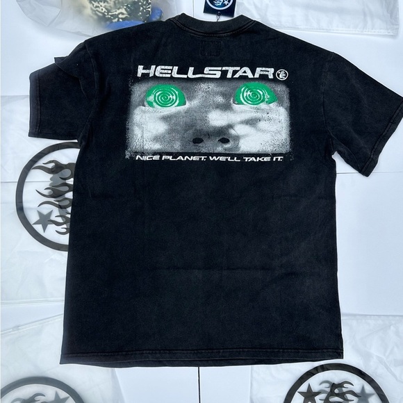 Black Hellstar T-Shirt with Alien Design - Picture 2 of 3
